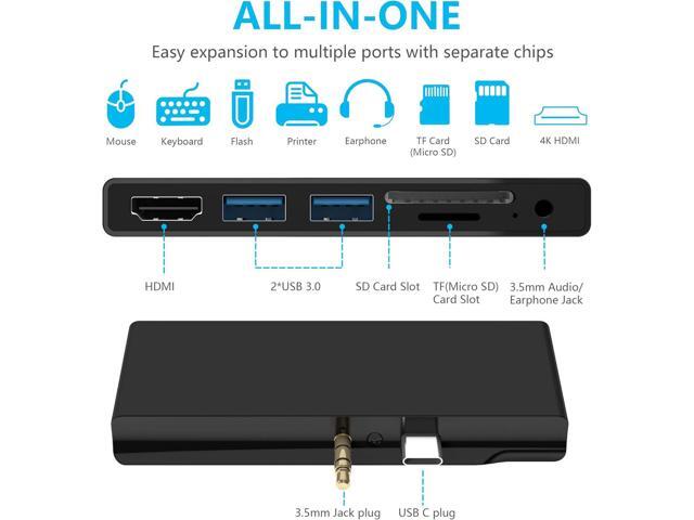 Surface Go Hub Docking Station for Surface Go/Go2/Go3//Go4, 7-in-2 Surface Go Hub Adapter with 4K USB C to HDMI, 2 USB 3.0 Ports, Earphones...