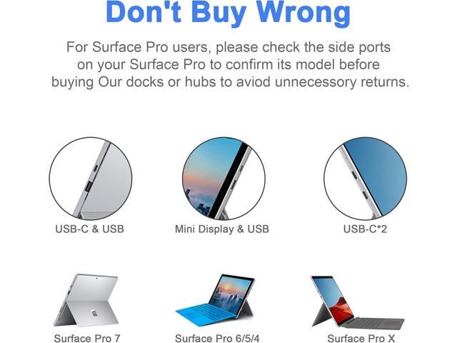 Surface Pro 4/Pro 5/Pro 6 Docking Station USB Hub USB 3.0 Hub Adapter, SD & TF/Micro SD Memory Card Reader, 4K HDMI Port Converter Accessories for...