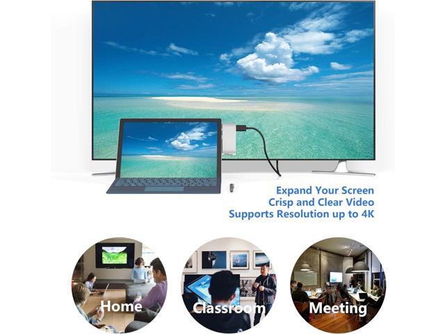 Surface Pro 4/Pro 5/Pro 6 Docking Station USB Hub USB 3.0 Hub Adapter, SD & TF/Micro SD Memory Card Reader, 4K HDMI Port Converter Accessories for...