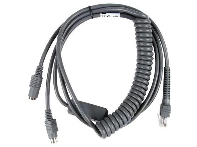 LS2208 PS2 Keyboard Wedge Coiled Cable for Motorola Symbol Zebra Barcode Scanner LS2208 LS1203 LS4208 LS4278 LS7708 LS9208 10Ft KBW Cable