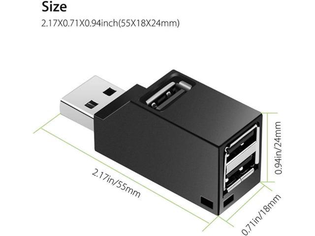 LIXINTIAN[2 Pack ] USB2.0 splitter, 3-Port USB 3.0 Hub, for Notebook, USB Flash Drives, Mobile HDD, Laptop, PC - White Black