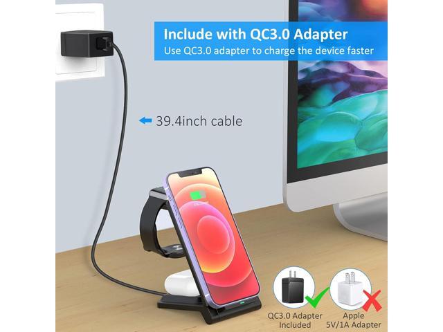 Wireless Charger, 3 in 1 Foldable Travel Charging Station,18W Fast Charging Charger for iPhone 16 15 14 13 12 Pro Max 8 Plus Galaxy S23,Portable...