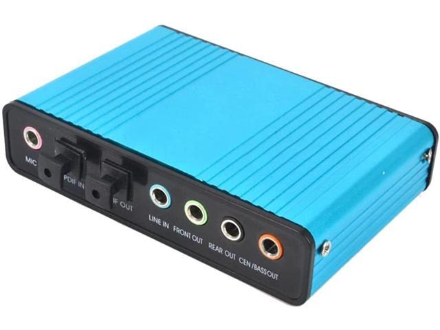 HEYUAN Live Sound Card, USB 6 Channel 5.1/7.1 Surround External Sound Card PC Laptop Desktop Tablet Audio Optical Adapter Card Recording K Song