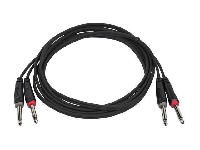 Monoprice Dual 1/4 Inch (TS) Male - 3 Meter (10 Feet) Instrument Cable Cord 26 AWG Conductors And Copper Braid Shielding
