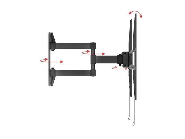 Monoprice Premium Full Motion TV Wall Mount Bracket For 37 To 70 TVs up to 77lbs Max VESA 600x400 - image 4