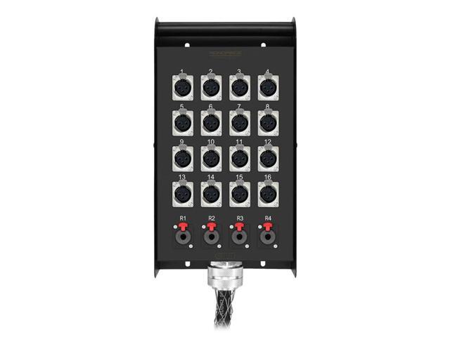 Monoprice 20-Channel Snake & 16 XLR x 4 TRS Stage Box - 100 feet With 16 Downstream And 4 Upstream Connections