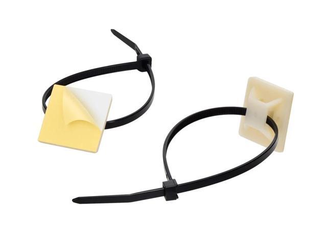 Monoprice Cable Tie Mounts - 25x25mm - White 100 Pcs/Pack