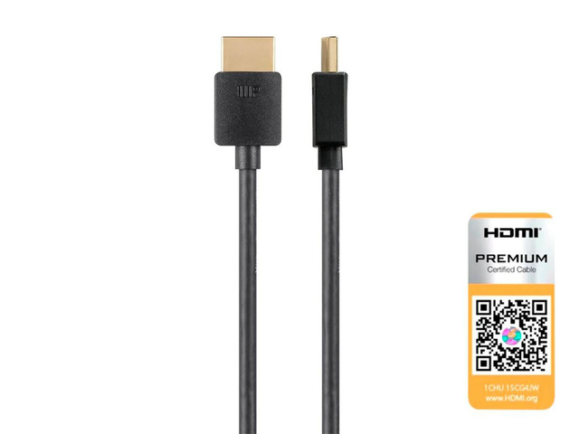 Monoprice HDMI Cable - 2 Feet - Black Certified Premium, High Speed, 4K@60Hz, HDR, 18Gbps, 36AWG, YUV, 4:4:4, Compatible with UHD TV and More -...
