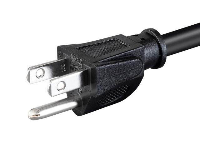 Monoprice Heavy Duty Power Cord - 10 Feet - Black NEMA 5-15P to IEC 60320 C15, 14AWG, 15A, SJT, 125V, Works With PCs, Monitors, Scanners, & Printers