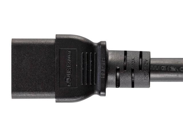 Monoprice Heavy Duty Extension Cord - 3 Feet - Black IEC 60320 C20 to IEC 60320 C19, 12AWG, 20A, SJT, 250V