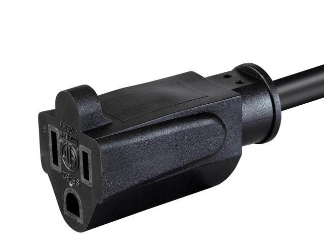 Monoprice Extension Cord - 10 Feet - Black NEMA 5-15P to NEMA 5-15R, 18AWG, 10A, SVT, 120V