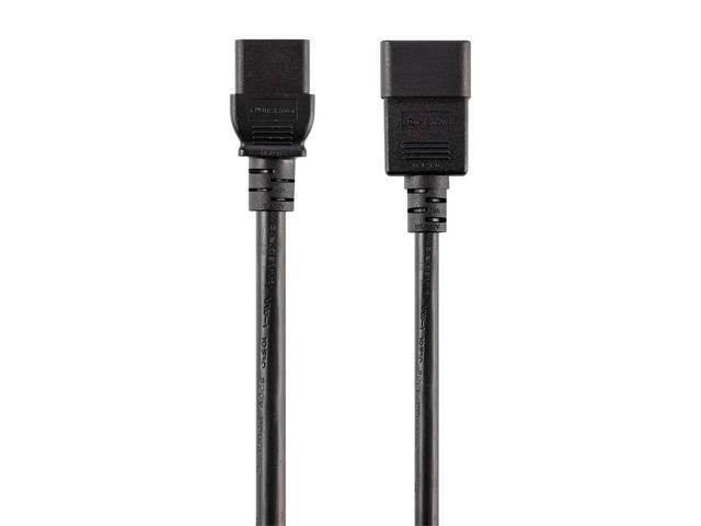 Monoprice Heavy Duty Extension Cord - 3 Feet - Black IEC 60320 C20 to IEC 60320 C19, 12AWG, 20A, SJT, 250V