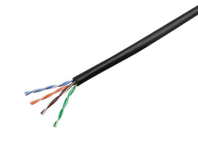 Monoprice Cat5e Ethernet Bulk Cable - 1000 Feet - Black Network Internet Cord - Solid, 350Mhz, UTP, CMP, Plenum, Pure Bare Copper Wire, 24AWG, No...