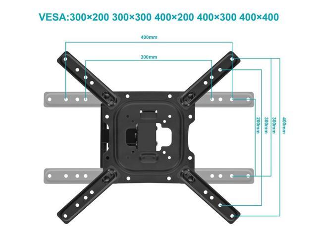 Monoprice TV Wall Mount Bracket For TVs 24in to 55in, Full-Motion Articulating, Max Weight 77lbs, VESA Patterns Up to 400x400, Rotating, UL Certified