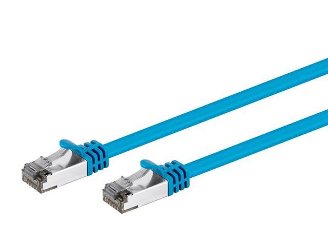 Monoprice Cat8 26AWG S/FTP Ethernet Network Cable - 25 Feet - Blue, 2GHz, 40Gbps, 3dB Headroom, Pure Bare Copper, PVC - Entegrade Series