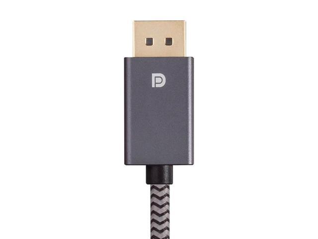Monoprice DisplayPort 1.4 EasyPlug Nylon Braided Cable - 3 Feet - Gray (10 Pack) 8K@60Hz, Up to 32.4 Gbps, Compatible with PC, Laptop, TV, Projector