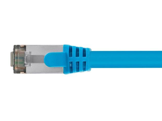 Monoprice Cat8 26AWG S/FTP Ethernet Network Cable - 25 Feet - Blue, 2GHz, 40Gbps, 3dB Headroom, Pure Bare Copper, PVC - Entegrade Series
