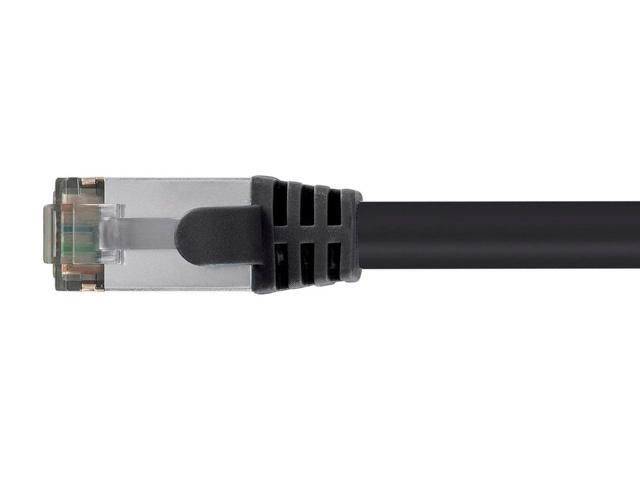 Monoprice Cat8 26AWG S/FTP Ethernet Network Cable - 2 Feet - Black, 2GHz, 40Gbps, 3dB Headroom, Pure Bare Copper, PVC - Entegrade Series