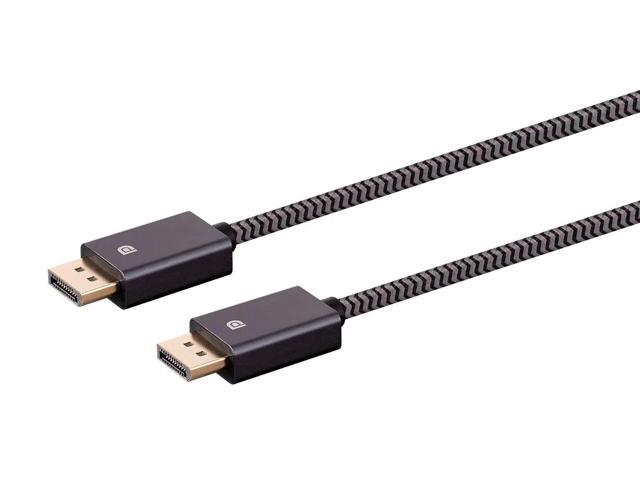 Monoprice DisplayPort 1.4 EasyPlug Nylon Braided Cable - 3 Feet - Gray (10 Pack) 8K@60Hz, Up to 32.4 Gbps, Compatible with PC, Laptop, TV, Projector