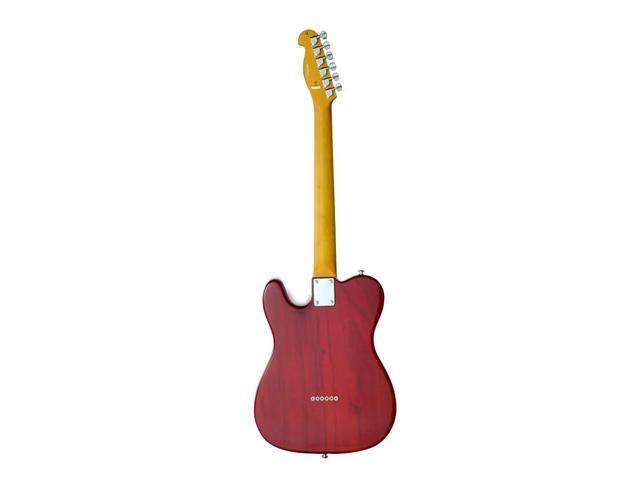 Monoprice Retro DLX Plus Solid Ash Electric Guitar - Cherry Burst, With Gig Bag, Ash Body, Maple Neck, Professionally Set-up in the US - Indio Series
