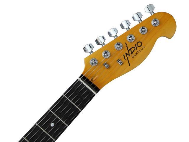 Monoprice Retro DLX Plus Solid Ash Electric Guitar - Cherry Burst, With Gig Bag, Ash Body, Maple Neck, Professionally Set-up in the US - Indio Series