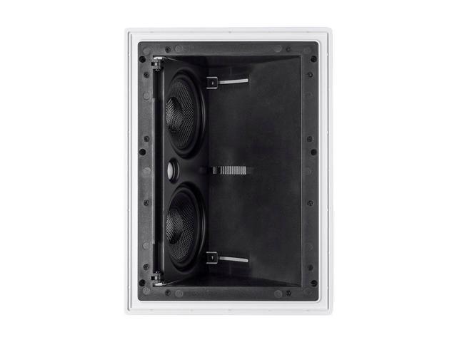 Monoprice 2-way Carbon Fiber In-Wall Surround Speaker - Dual 5.25 Inch (Single) Vari-Angled With Paintable Grille - Alpha Series