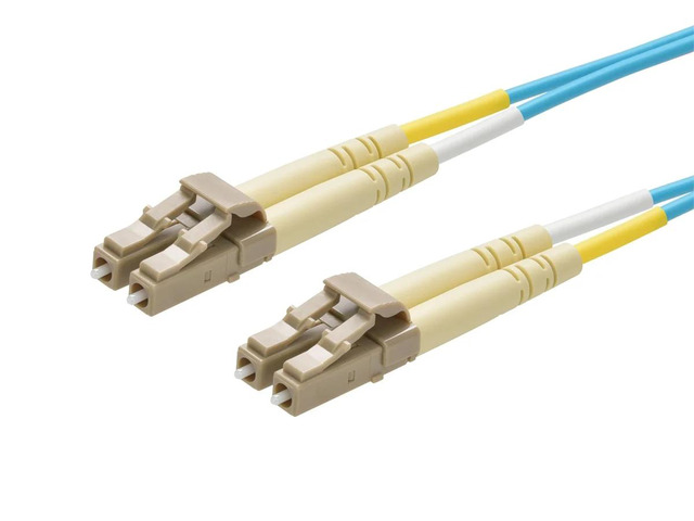 Monoprice OM4 Fiber Optic Cable - 2 Meters - Aqua, LC/LC, UL, 50/125, Multi Mode