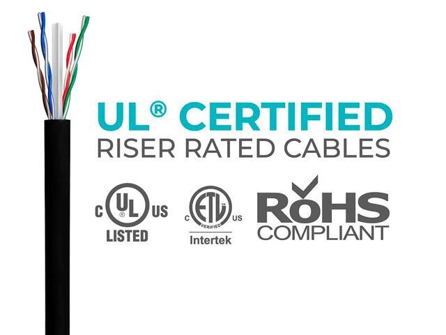 Monoprice Cat6 Ethernet Bulk Cable - 500 Feet - Black, Solid, 550MHz, UTP, CMR, Riser-Rated, Pure Bare Copper Wire, 23AWG (UL)(TAA)