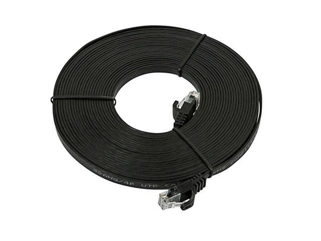 Monoprice Flat Cat6 Ethernet Patch Cable - 25 Feet - Black, Snagless RJ45, Flat, 550MHz, UTP, Pure Bare Copper Wire, 30AWG - Flexboot Series