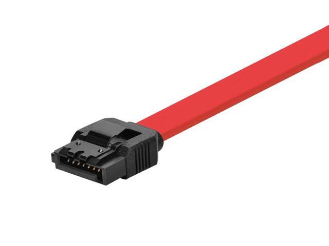 Monoprice SATA 6Gbps Straight Cable with Locking Latch - 0.83 Feet - Red Compatible with SSD, CD Writer, CD Driver, SATA HDD