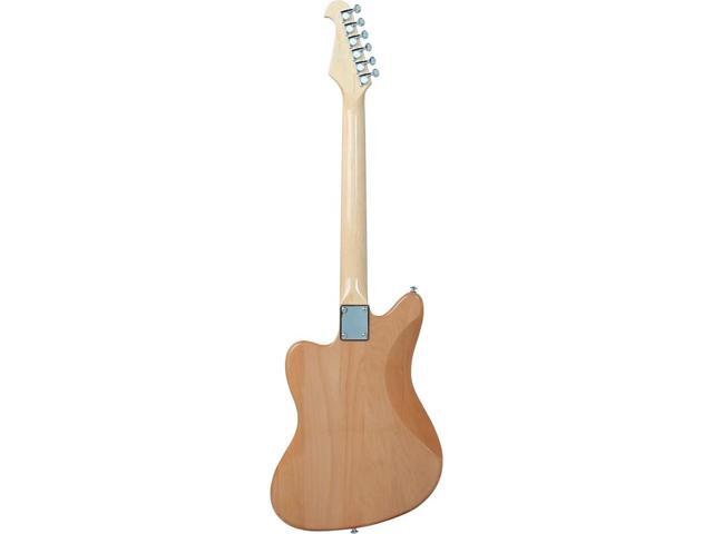 Monoprice Offset OS40 DLX Plus Alder Electric Guitar with Gig Bag - Natural, Alder Body, Soapbar Pickups, Maple Neck - Indio Series
