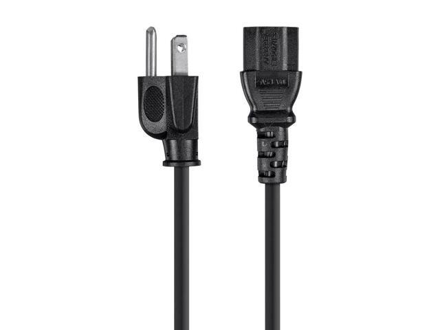 Monoprice 3-Prong Power Cord - 2 Feet - Black NEMA 5-15P to IEC 60320 C13, 18AWG, 10A/1250W, 125V, Works With Most PCs, Monitors, Scanners, and...
