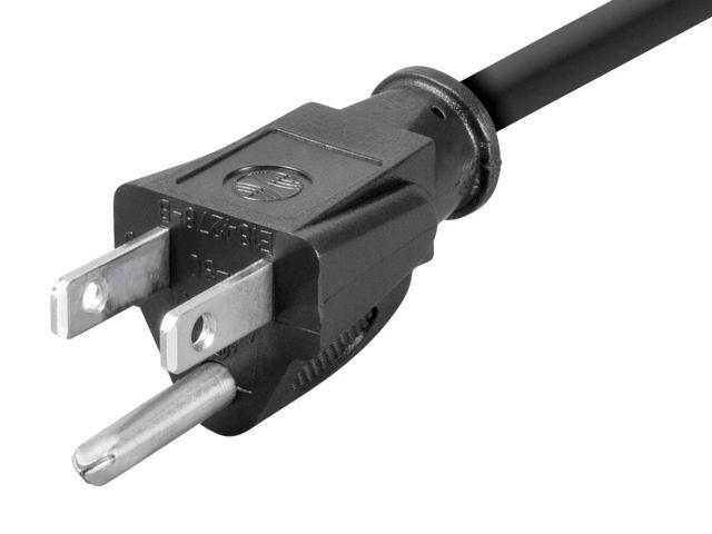 Monoprice Right Angle Power Cord - 2 Feet - Black, NEMA 5-15P to Right Angle IEC 60320 C13 14AWG Works With Most PCs, Monitors, Scanners, and Printers