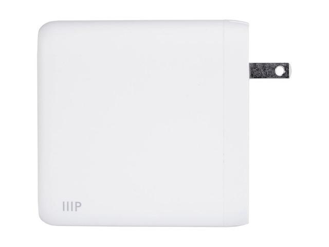 Monoprice 68W 2-port USB-C GaN Charger, Fast Charge, Foldable, PD Technology, for MacBook, iPad, iPhone, Galaxy, White