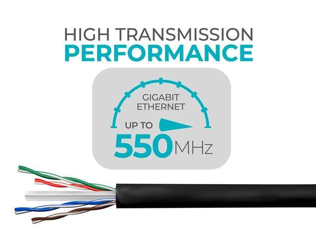 Monoprice Cat6 Ethernet Bulk Cable - Network Internet Cord - Solid, 500Mhz, UTP, CMR, Riser Rated, Pure Bare Copper Wire, 23AWG, 1000ft, Black
