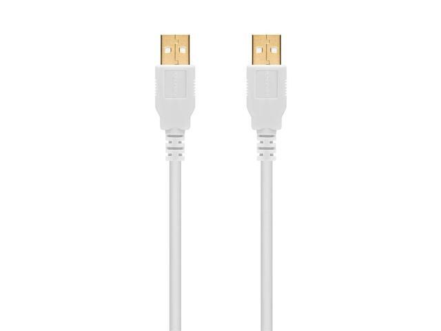 Monoprice USB 2.0 Cable - 3 Feet - White USB Type-A Male to USB Type-A Male, 28/24AWG, Gold Plated, 480 Mbps