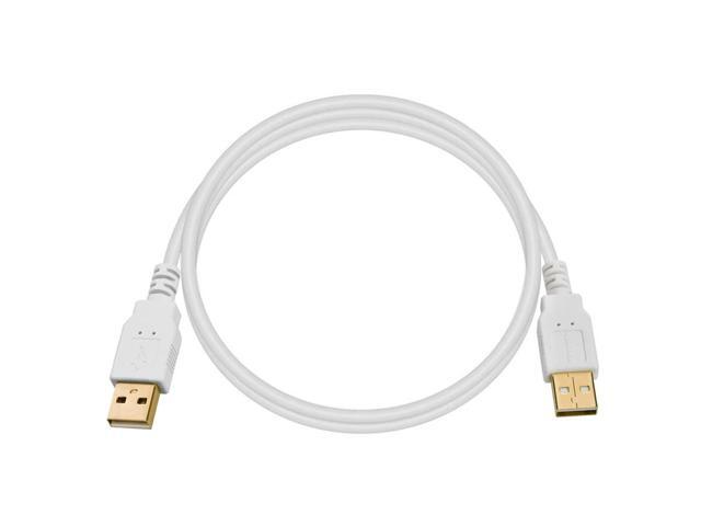 Monoprice USB 2.0 Cable - 3 Feet - White USB Type-A Male to USB Type-A Male, 28/24AWG, Gold Plated, 480 Mbps