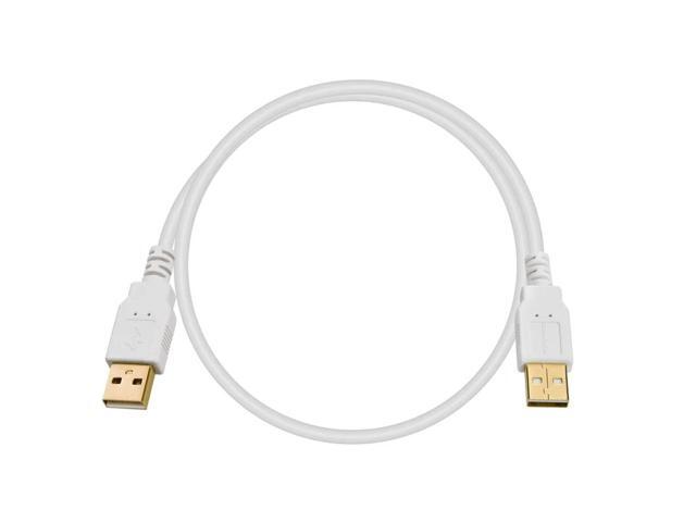 Monoprice USB 2.0 Cable - 1.5 Feet - White USB Type-A Male to USB Type-A Male, 28/24AWG, Gold Plated, 480 Mbps