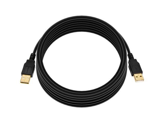 Monoprice USB 2.0 Cable - 15 Feet - Black USB Type-A Male to USB Type-A Male, 28/24AWG, Gold Plated for Data Transfer Hard Drive Enclosures,...