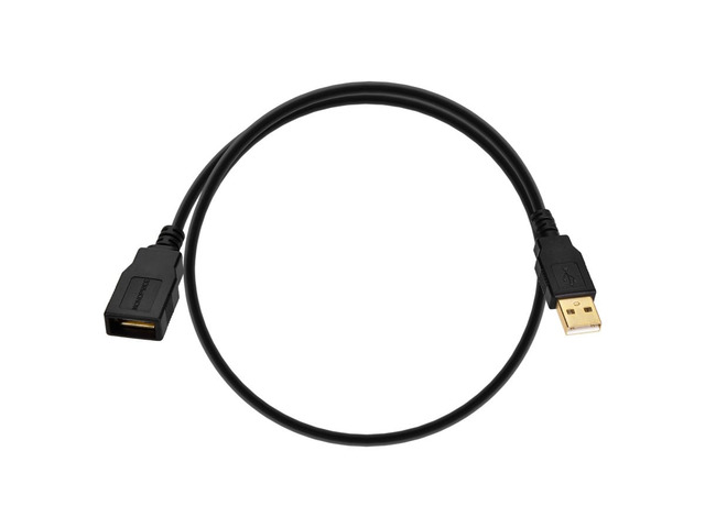 Monoprice USB 2.0 Extension Cable - 1.5 Feet - Black Type-A Male to USB Type-A Female, 28/24AWG, Gold Plated Connectors