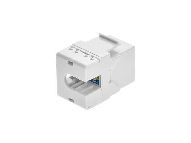 Monoprice Cat6 RJ45 180-Degree Dual IDC Keystone for 22-24AWG Solid Wire, White