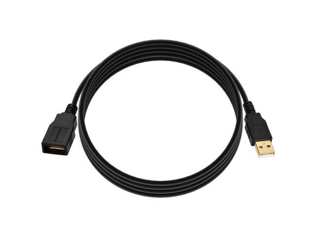 Monoprice USB Type-A to USB Type-A Female 2.0 Extension Cable - 6 Feet - Black (5 Pack) 28/24AWG, Gold Plated Connectors