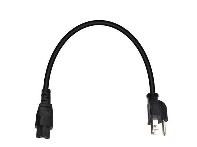 Monoprice Power Cord - 1 Feet - Black NEMA 5-15P to IEC 60320 C5, 3-Prong, 18AWG, 10A Max Current, 125V