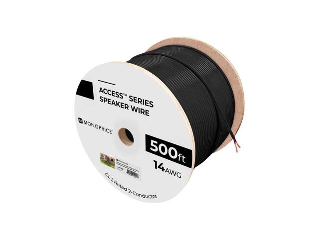 Monoprice Speaker Wire, CL2 Rated, 2-Conductor, 14AWG, 500ft, Black