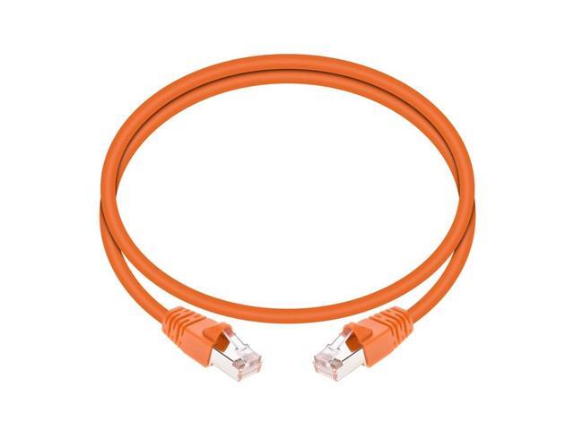 Monoprice Cat6A Ethernet Patch Cable - 3 Feet - Orange Network Internet Cord - RJ45, 550Mhz, STP, Pure Bare Copper Wire, 10G, 26AWG