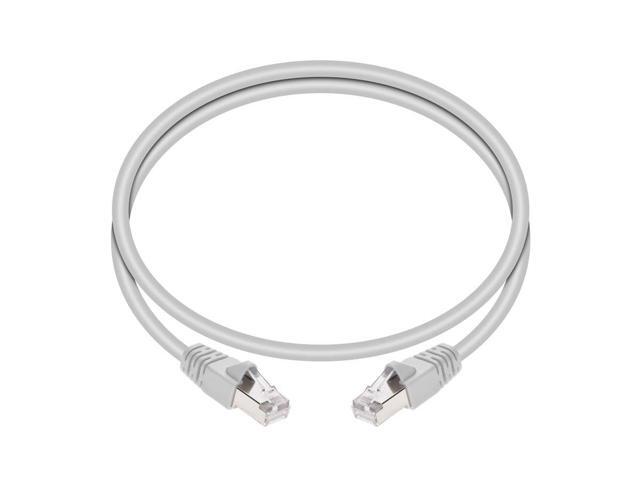 Monoprice Cat6A Ethernet Patch Cable - Network Internet Cord - RJ45, 550Mhz, STP, Pure Bare Copper Wire, 10G, 26AWG, 3ft, White