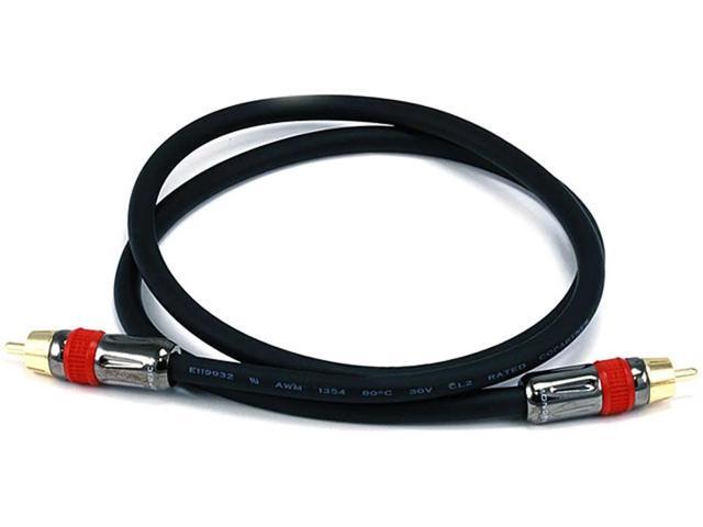 Monoprice 3ft High-quality Coaxial Audio/Video RCA CL2 Rated Cable M/M RG6U 75ohm Gold connector (for S/PDIF, Digital Co