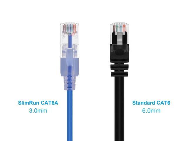 Monoprice Cat6A Ethernet Patch Cable - SlimRun, Snagless RJ45, 550MHz, UTP, Pure Bare Copper, 10G, 30AWG, 10-Pack, 4ft,
