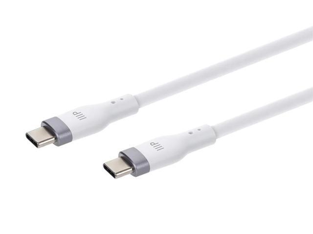 Monoprice USB-C to USB-C Silicone Charging Cable - USB 2.0, 240W PD, Ultra Flexible, 6ft, White - 2 Pack