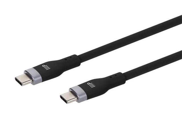Monoprice USB-C to USB-C Silicone Charging Cable - USB 2.0, 240W PD, Ultra Flexible, 3ft, Black - 2 Pack